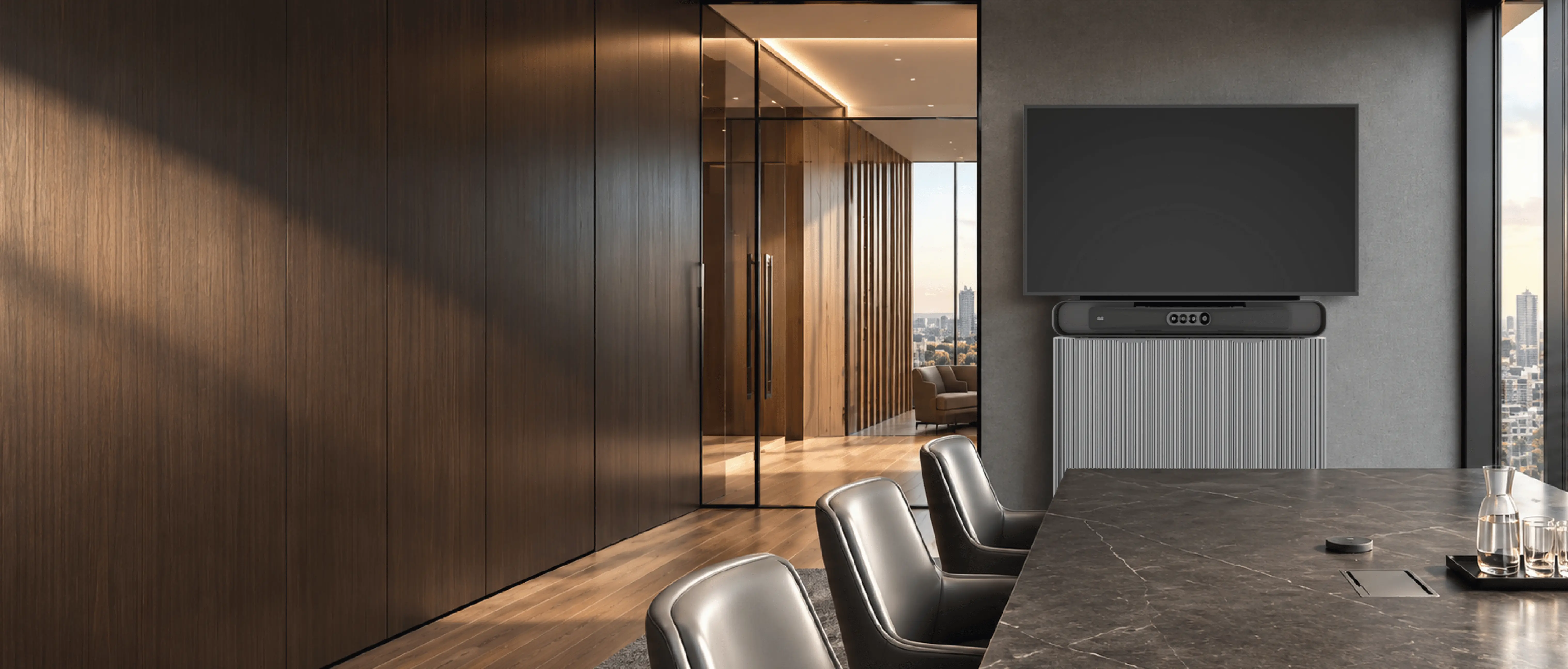 LogicPods workspace pod in a premium office environment