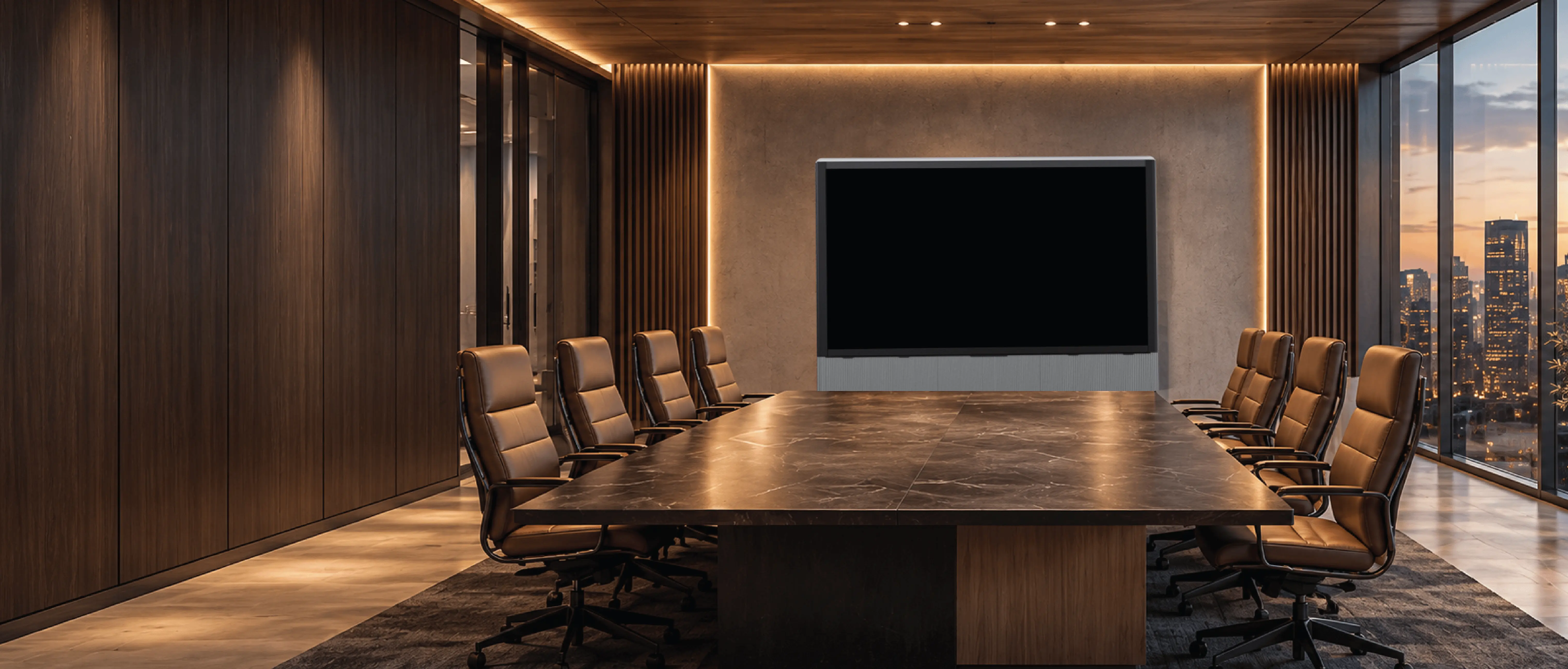 VisionHub display integrated into a meeting room