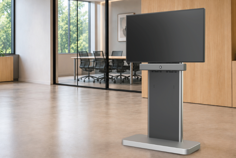 A premium LogicPods installation in a bright, sunlit architectural workplace.